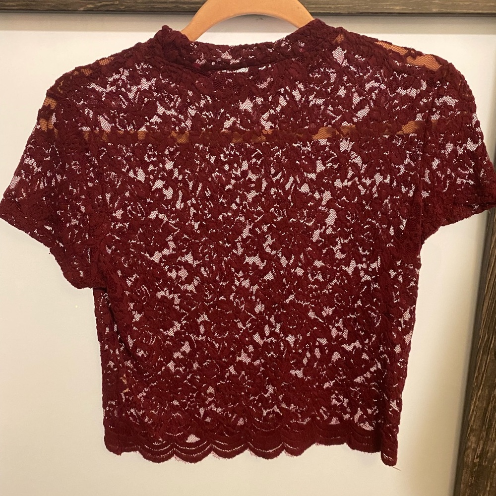 Red Lace crop top.